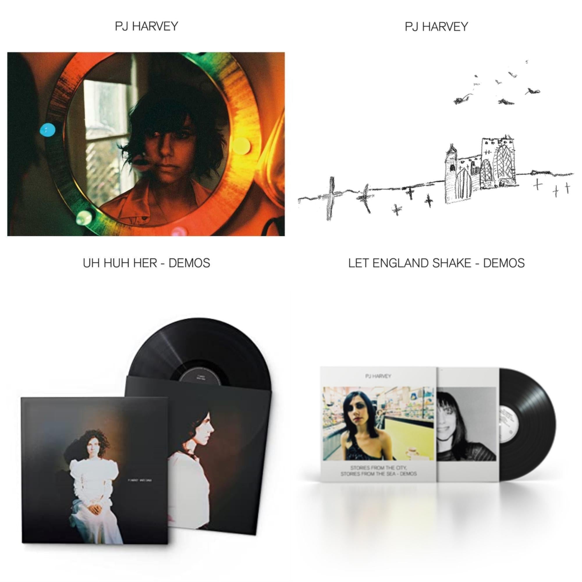 Pj Harvey - Uh Huh Her (Demos) & White Chalk & Let England Shake - Demos & Stories From The City, Stories From The Sea - Demos - LP Vinyl Bundle