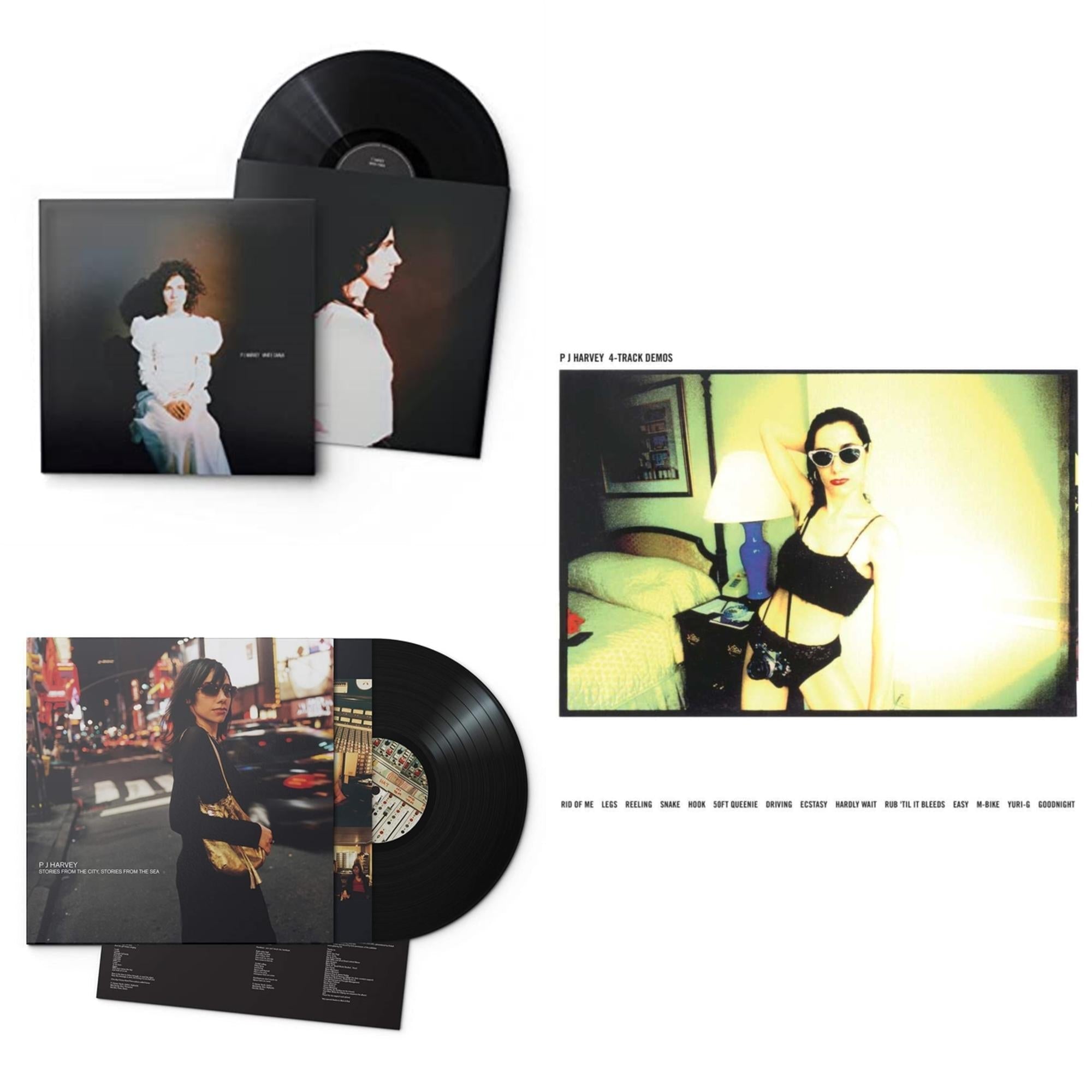 Pj Harvey - White Chalk & 4-Track Demos & Stories From The City, Stories From The Sea - LP Vinyl Bundle