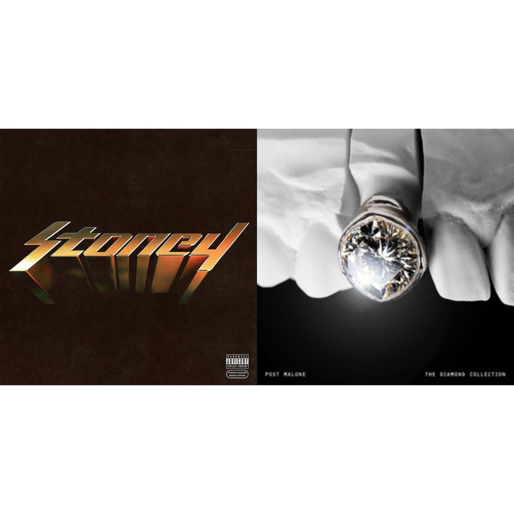 Post Malone - Diamond Collection (Metallic Silver Vinyl/2LP) & Stoney (Orange LP Vinyl)