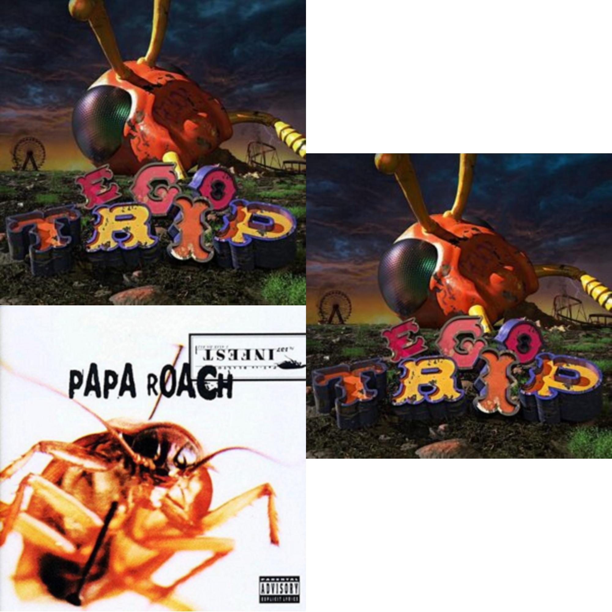Papa Roach - Ego Trip (Blue Seaform Wave LP Vinyl/Transparent Yellow 7Inch) & Ego Trip & Infest