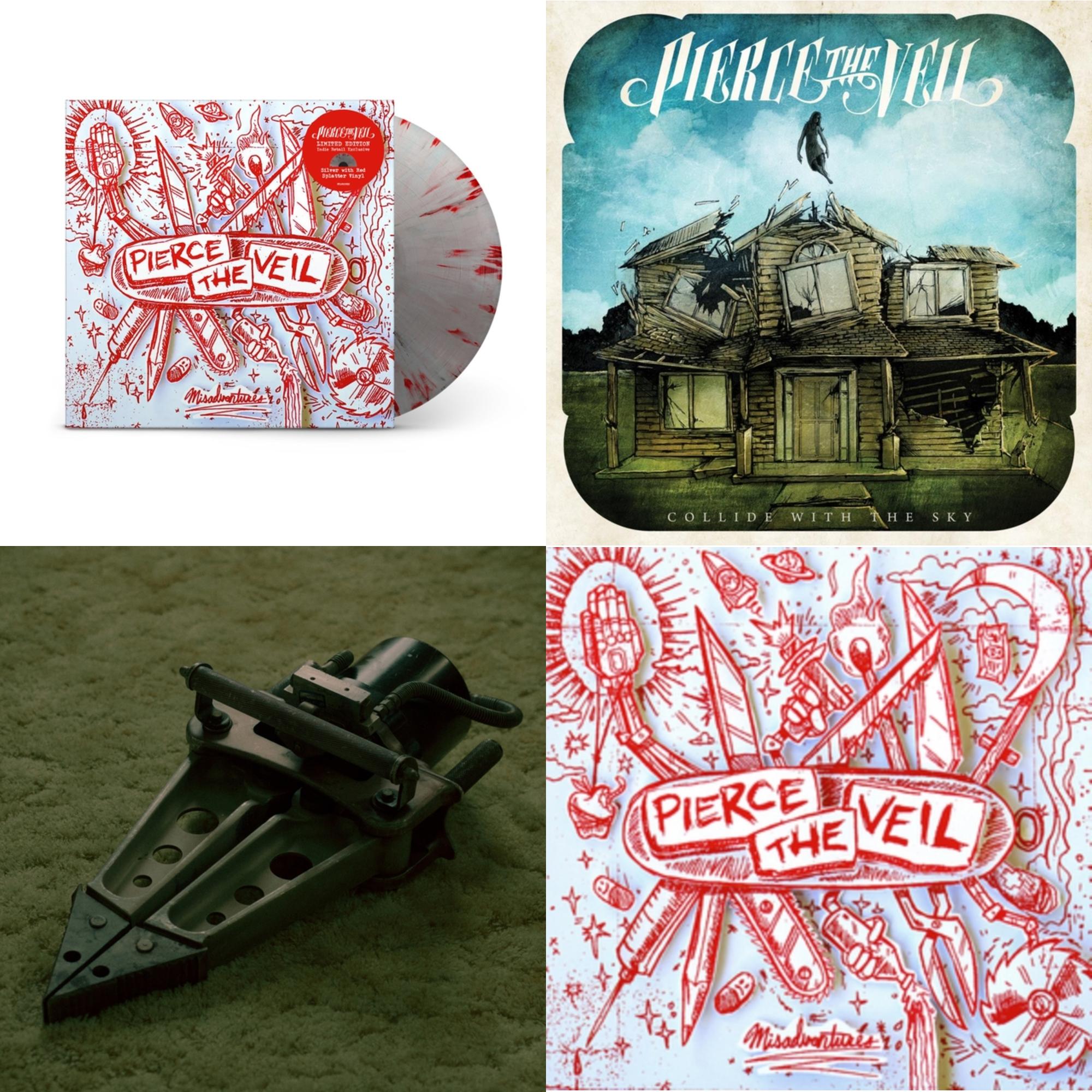 Pierce The Veil - Misadventures & Jaws Of Life & Misadventures (Silver With Red Splatter LP Vinyl) & Collide With The Sky (Sea Blue LP Vinyl)