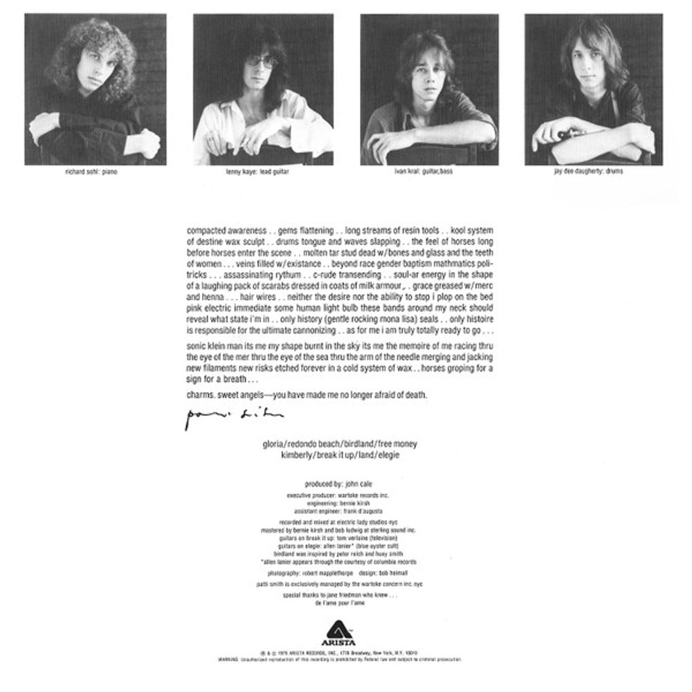 Patti Smith – Horses (LP Vinyl) Vinyl Record