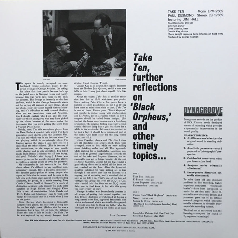 Paul Desmond – Take Ten (LP Vinyl) Vinyl Record