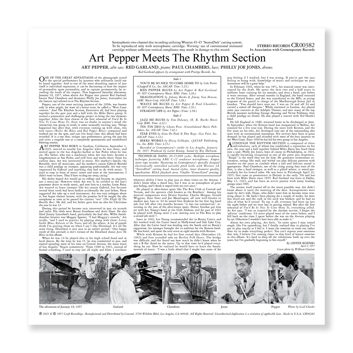 Art Pepper Meets The Rhythm Section: Contemporary Records Acoustic Sounds Series (180g LP) Vinyl Record
