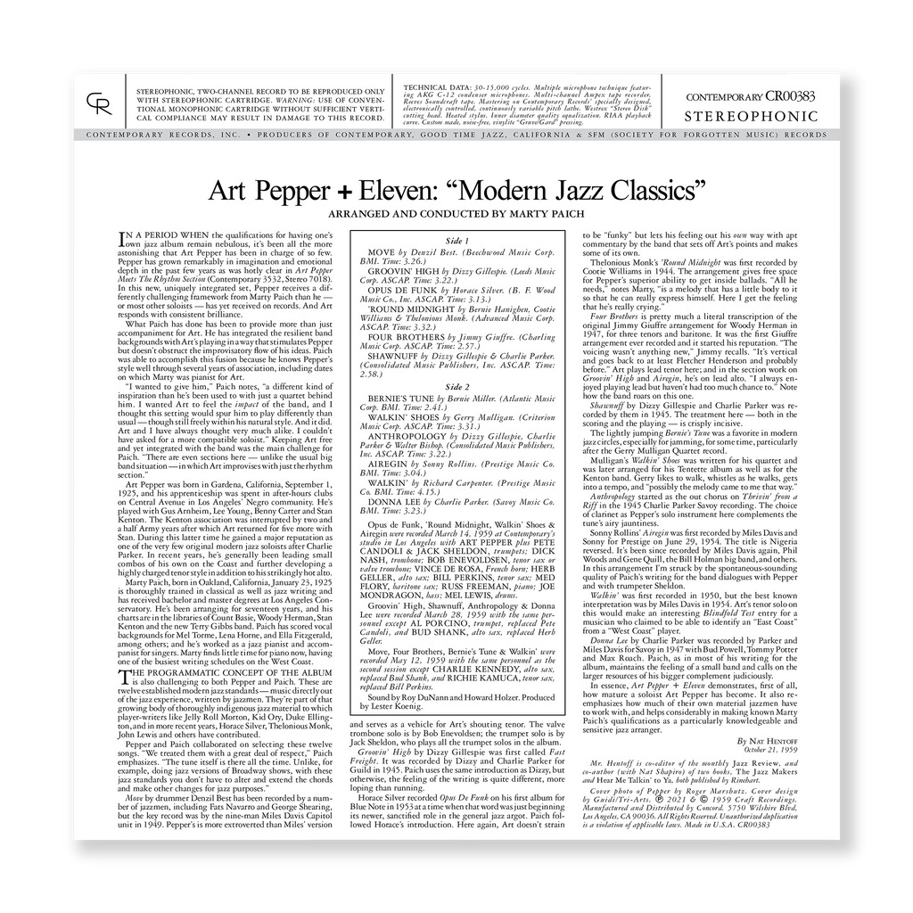 '+Eleven: Modern Jazz Classics - Contemporary Records Acoustic Sounds Series (180g LP) Vinyl Record