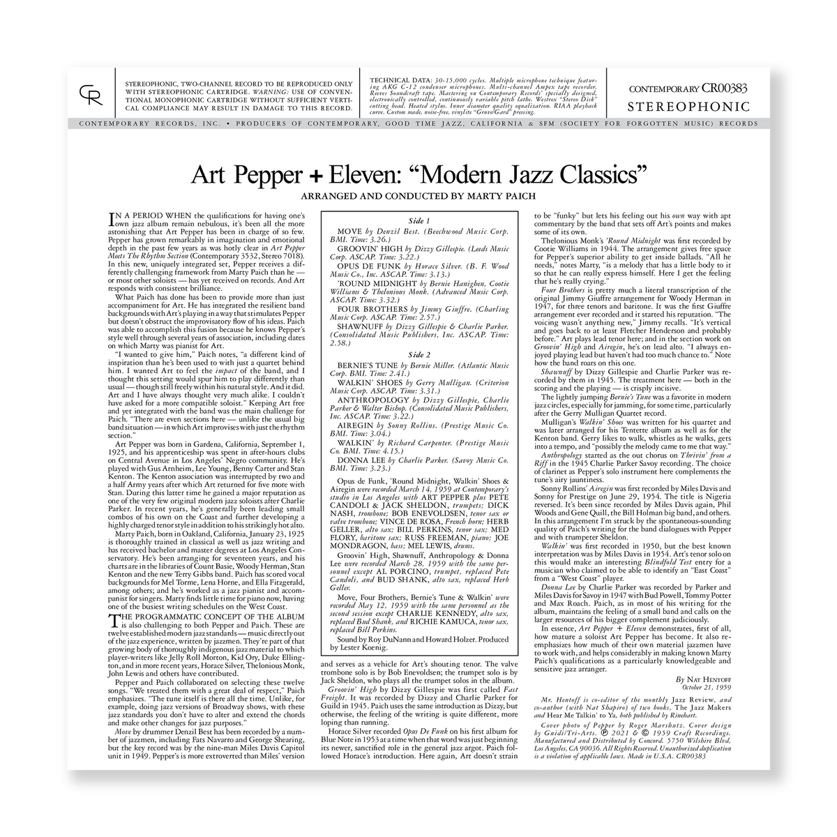 '+Eleven: Modern Jazz Classics - Contemporary Records Acoustic Sounds Series (180g LP) Vinyl Record
