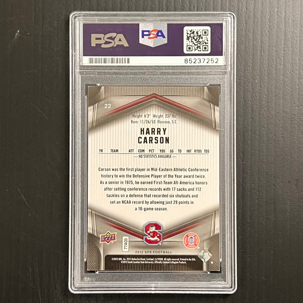 2012 Upper Deck SPX Football Harry Carson Signed Card PSA Slabbed Giants South Carolina State