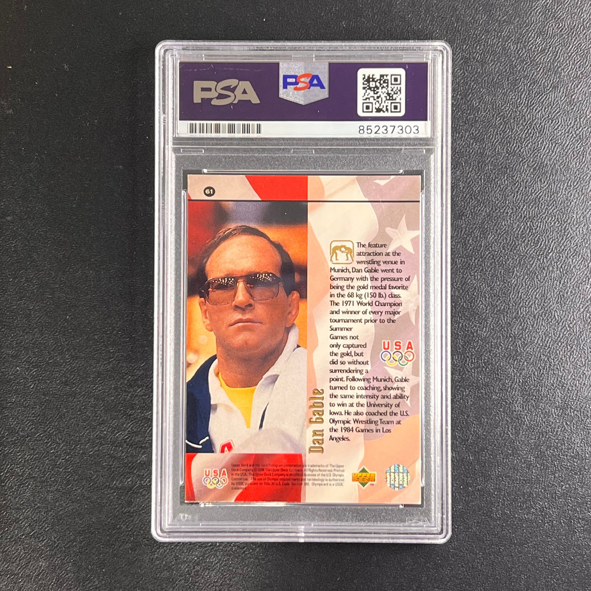 Upper Deck Olympic Card Dan Gable Signed Card PSA Slabbed Auto Wrestling