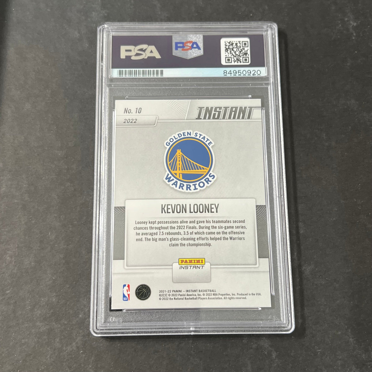 2021-22 Panini Instant #10 Kevon Looney Signed Card AUTO PSA Slabbed RC Warriors