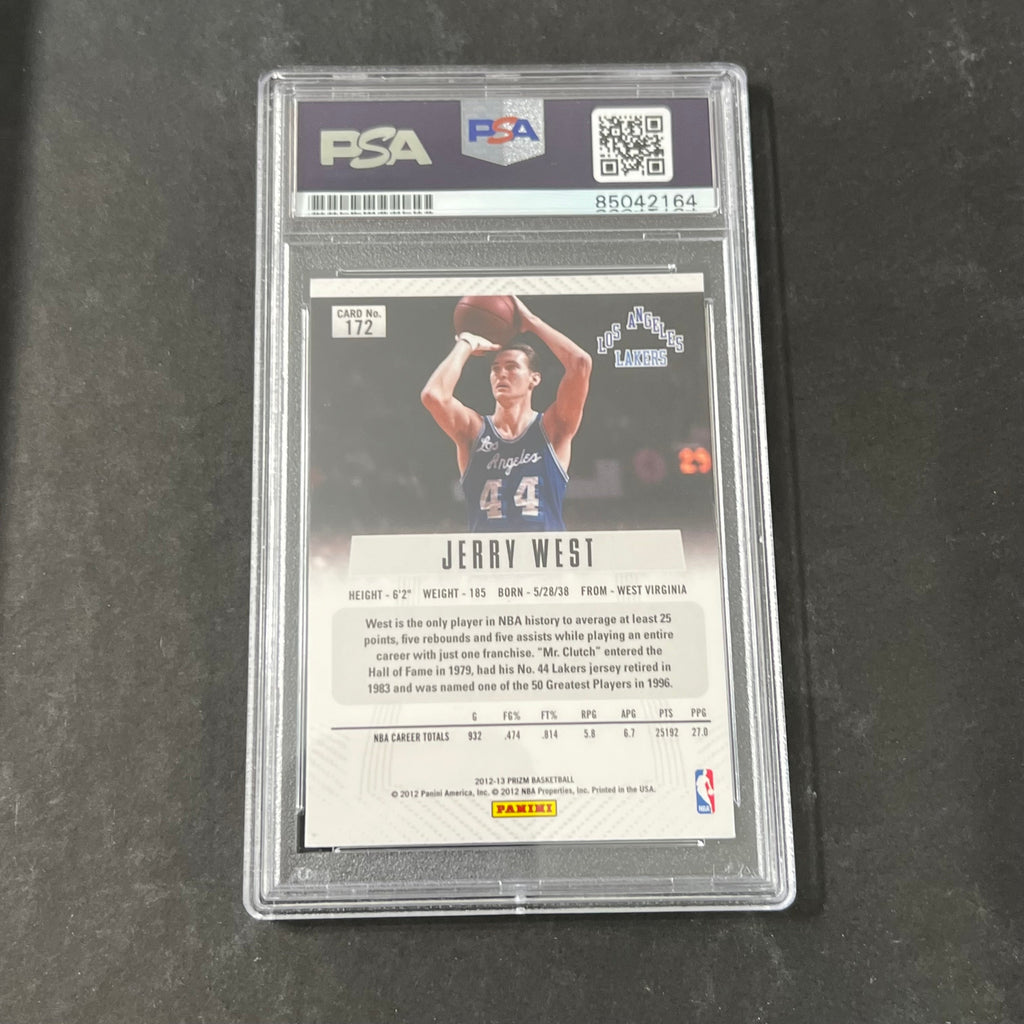 2012-13 Panini Prizm #172 JERRY WEST Signed Card AUTO PSA Slabbed Lakers