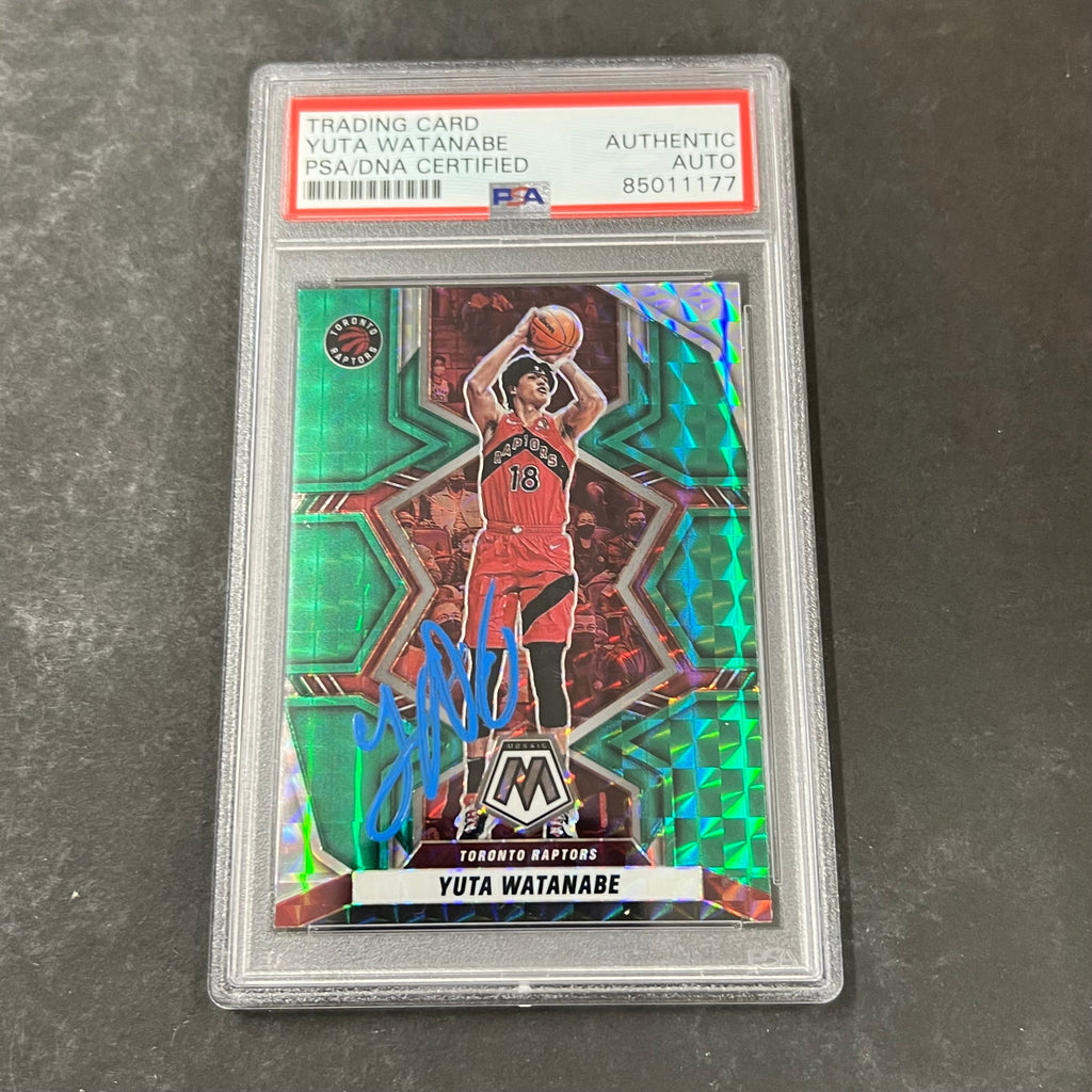 2021-22 Panini Mosaic #100 Yuta Watanabe signed Auto Card PSA/DNA Slabbed Raptors