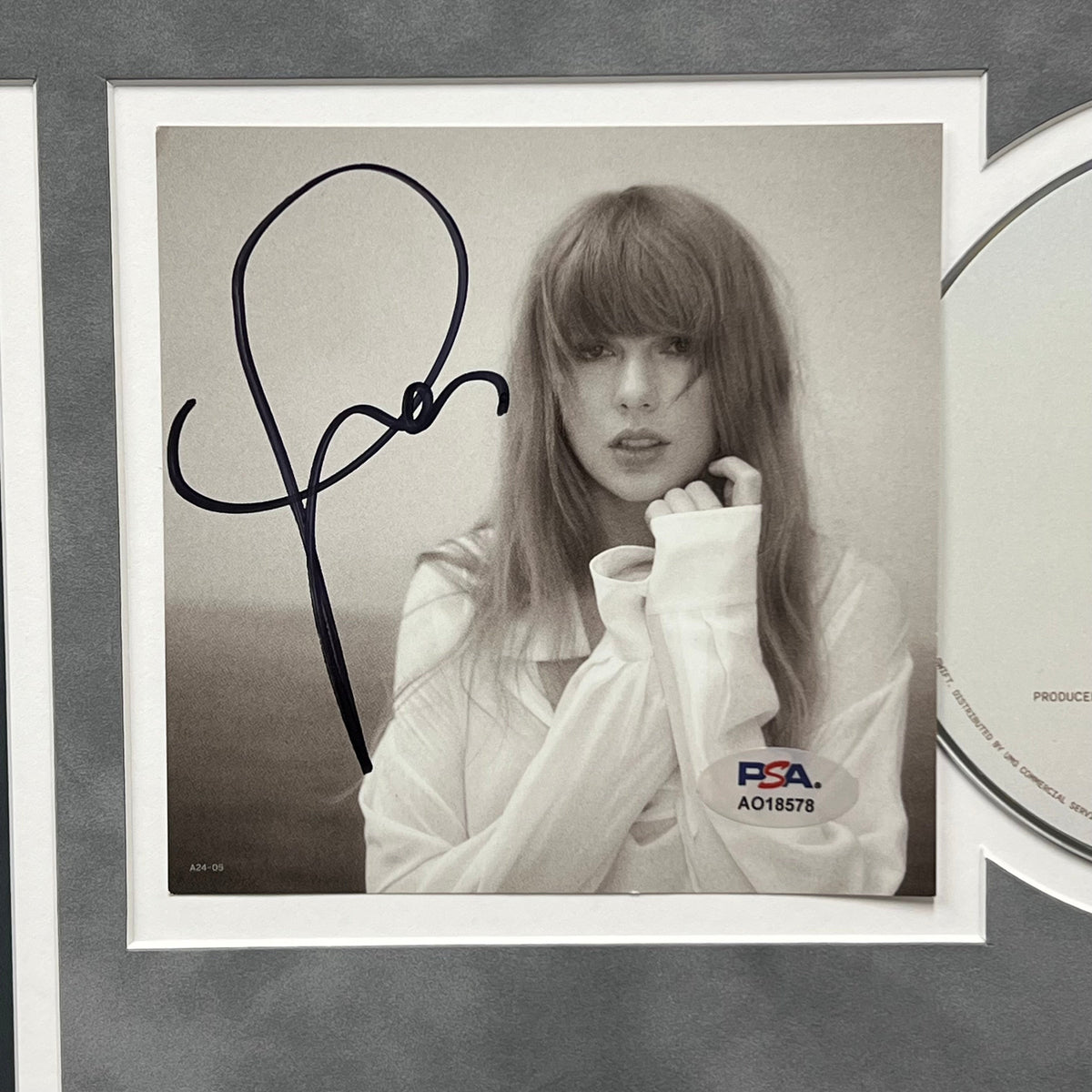 Taylor Swift Signed CD Cover Framed PSA/DNA The Tortured Poets Department TTPD