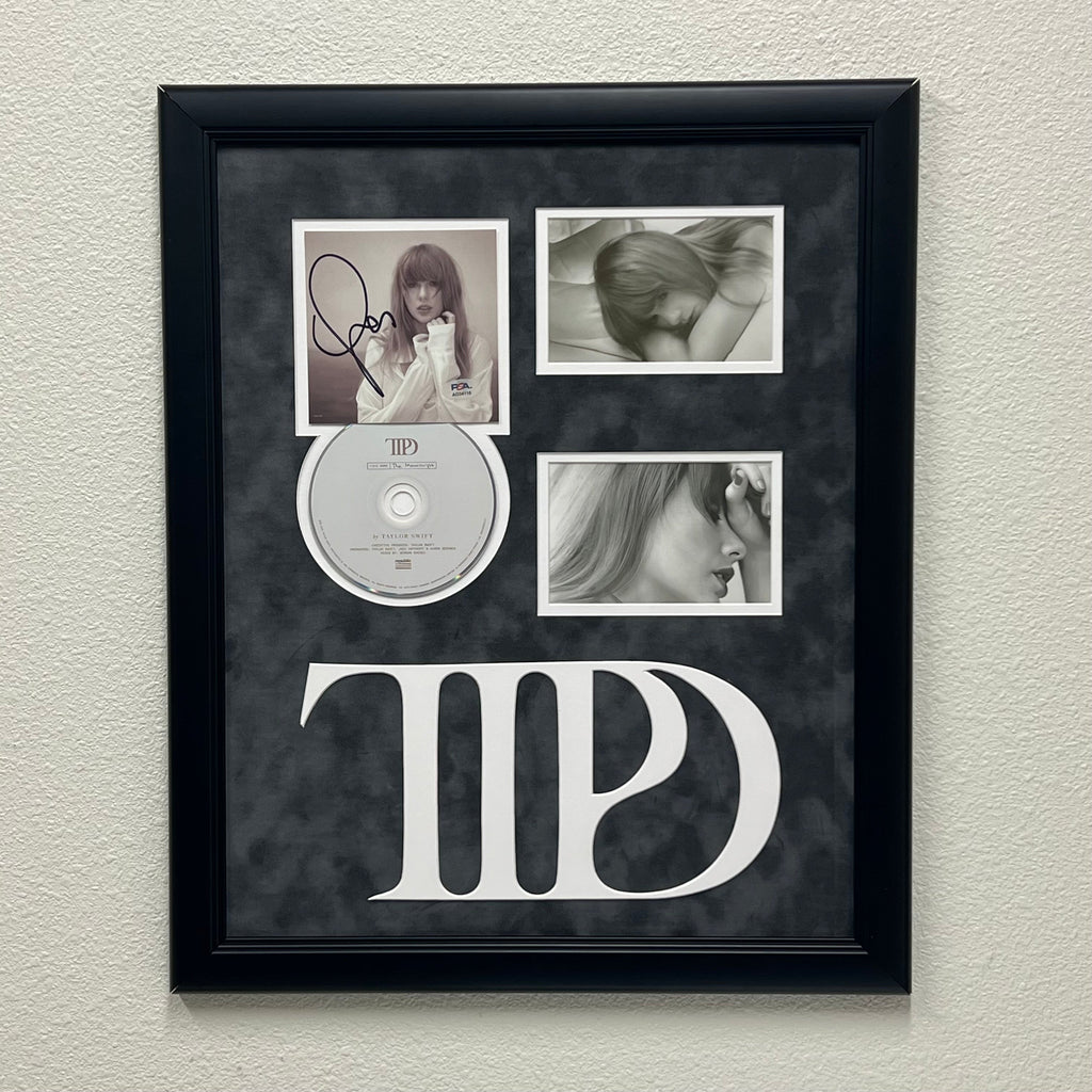 Taylor Swift Signed CD Cover Framed PSA/DNA The Tortured Poets Department TTPD