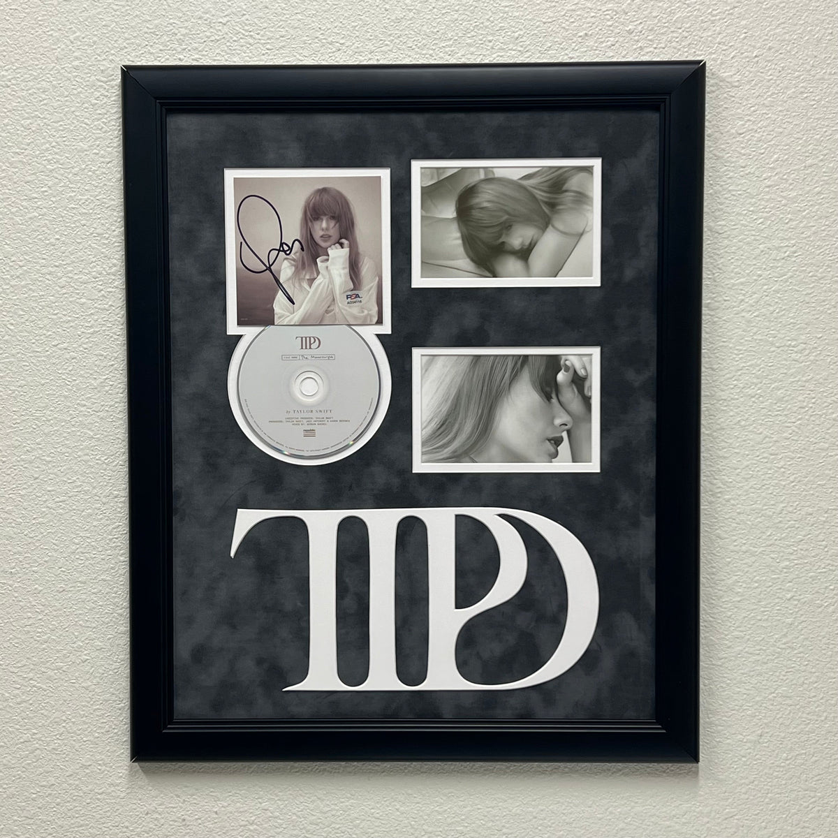 Taylor Swift Signed CD Cover Framed PSA/DNA The Tortured Poets Department TTPD