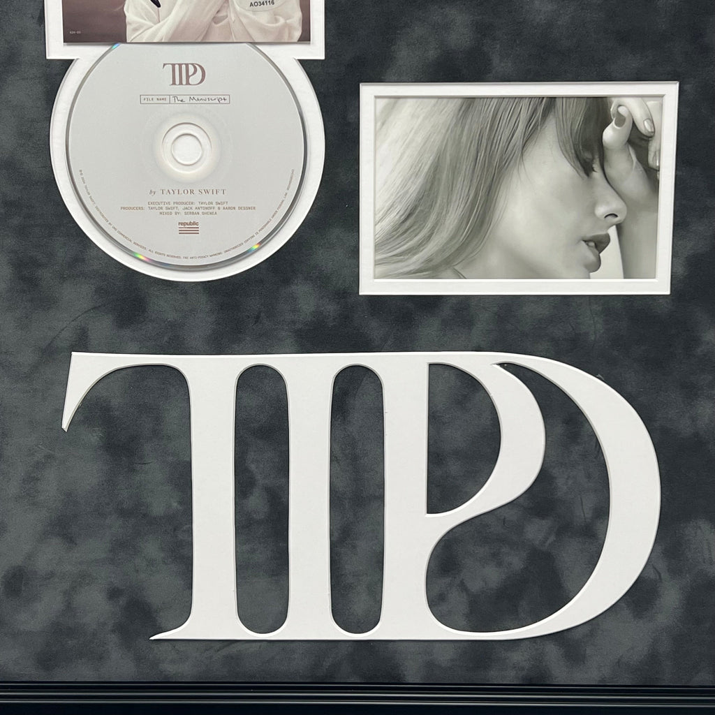 Taylor Swift Signed CD Cover Framed PSA/DNA The Tortured Poets Department TTPD