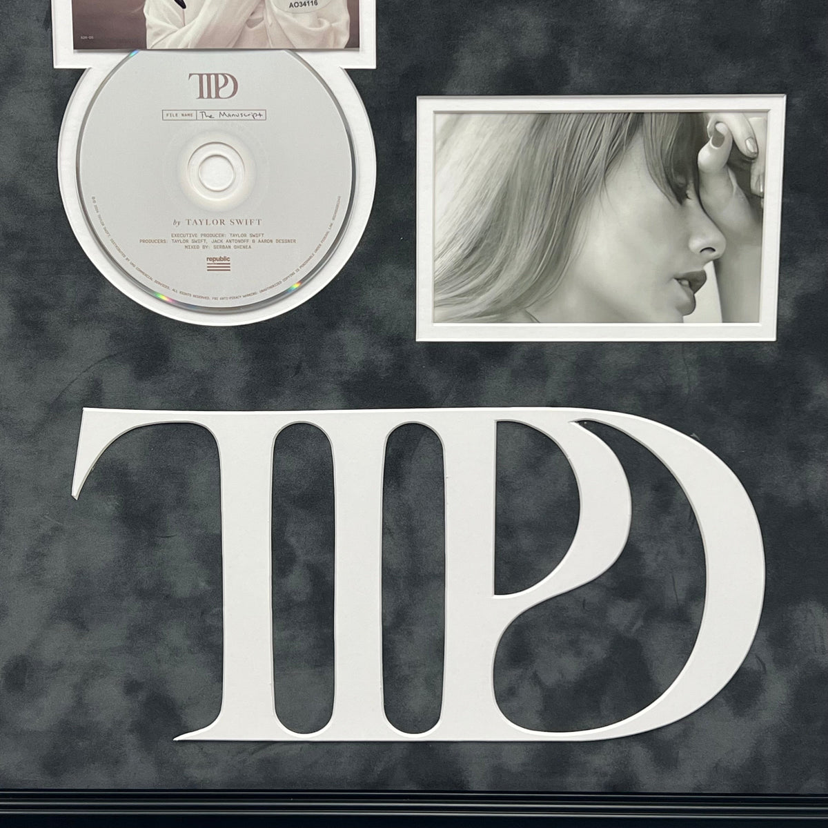 Taylor Swift Signed CD Cover Framed PSA/DNA The Tortured Poets Department TTPD