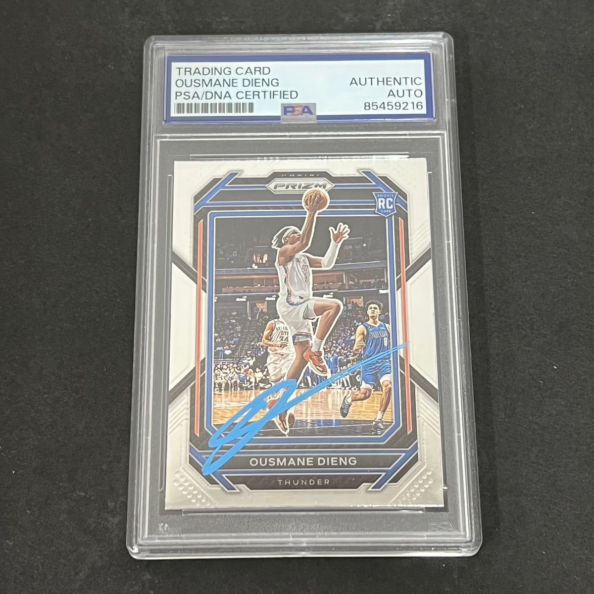 2022-2023 Panini Prizm #224 Ousmane Dieng Signed Card PSA AUTO RC Slabbed Thunder