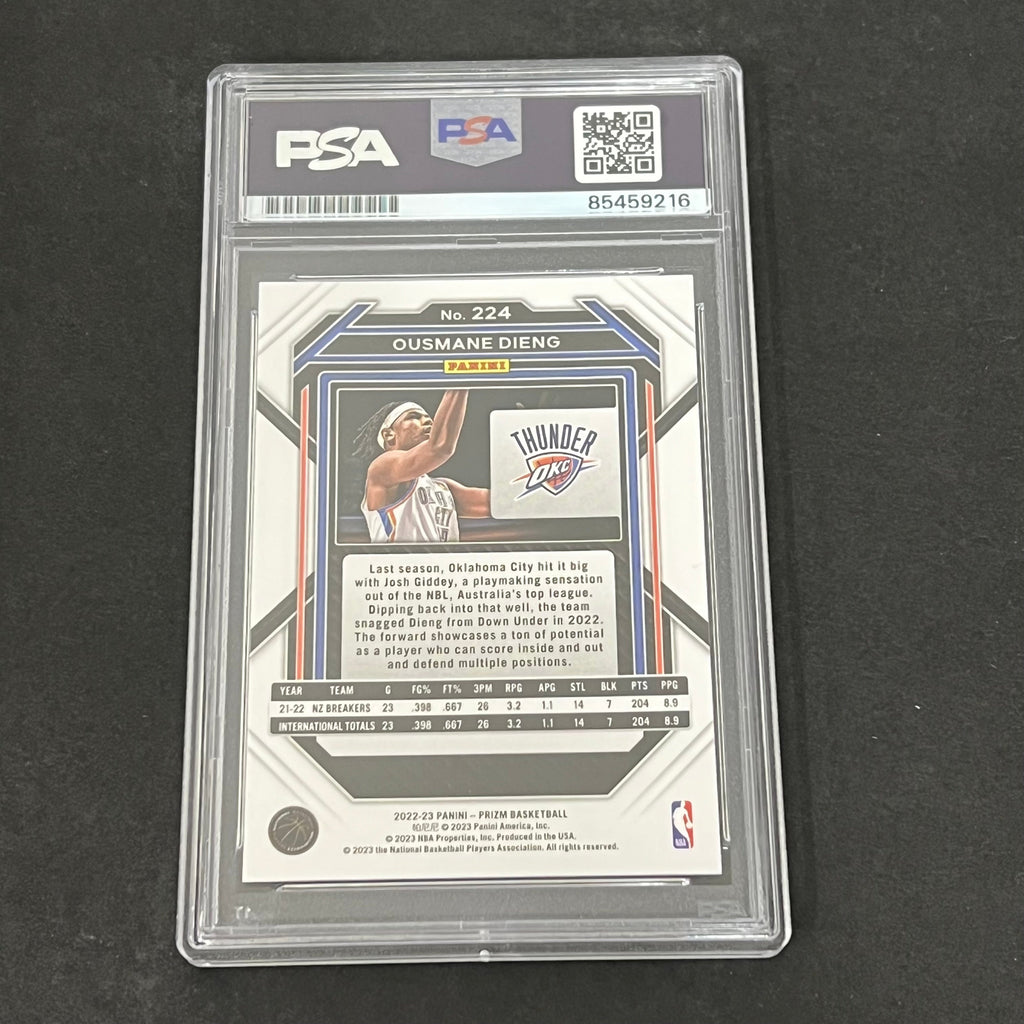2022-2023 Panini Prizm #224 Ousmane Dieng Signed Card PSA AUTO RC Slabbed Thunder