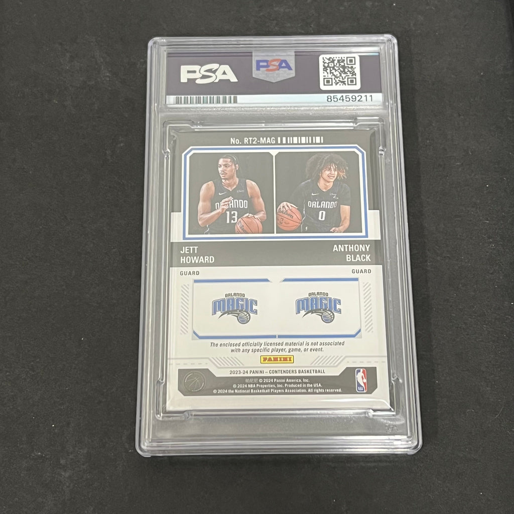 2023-24 Panini Contenders #RT2-MAG Anthony Black and Jett Howard Signed Card PSA Slabbed Magic