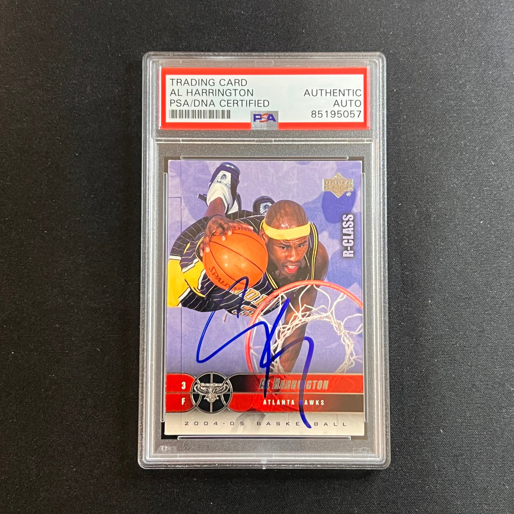 2003-04 Upper Deck B-Class #2 Al Harrington Signed Card AUTO PSA Slabbed Pacers