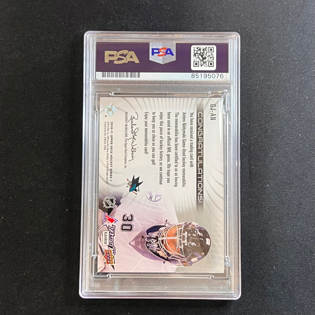 2010-11 Upperdeck #GJ-AN Antero Nittymaki Signed Card AUTO PSA Slabbed Sharks