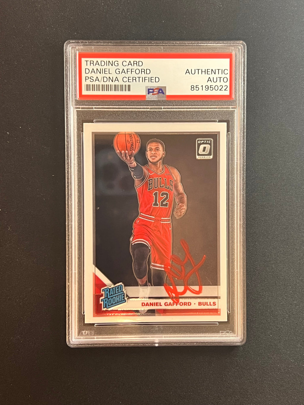2019-20 Panini Optic #153 Daniel Gafford Signed Card AUTO PSA Slabbed RC Bulls