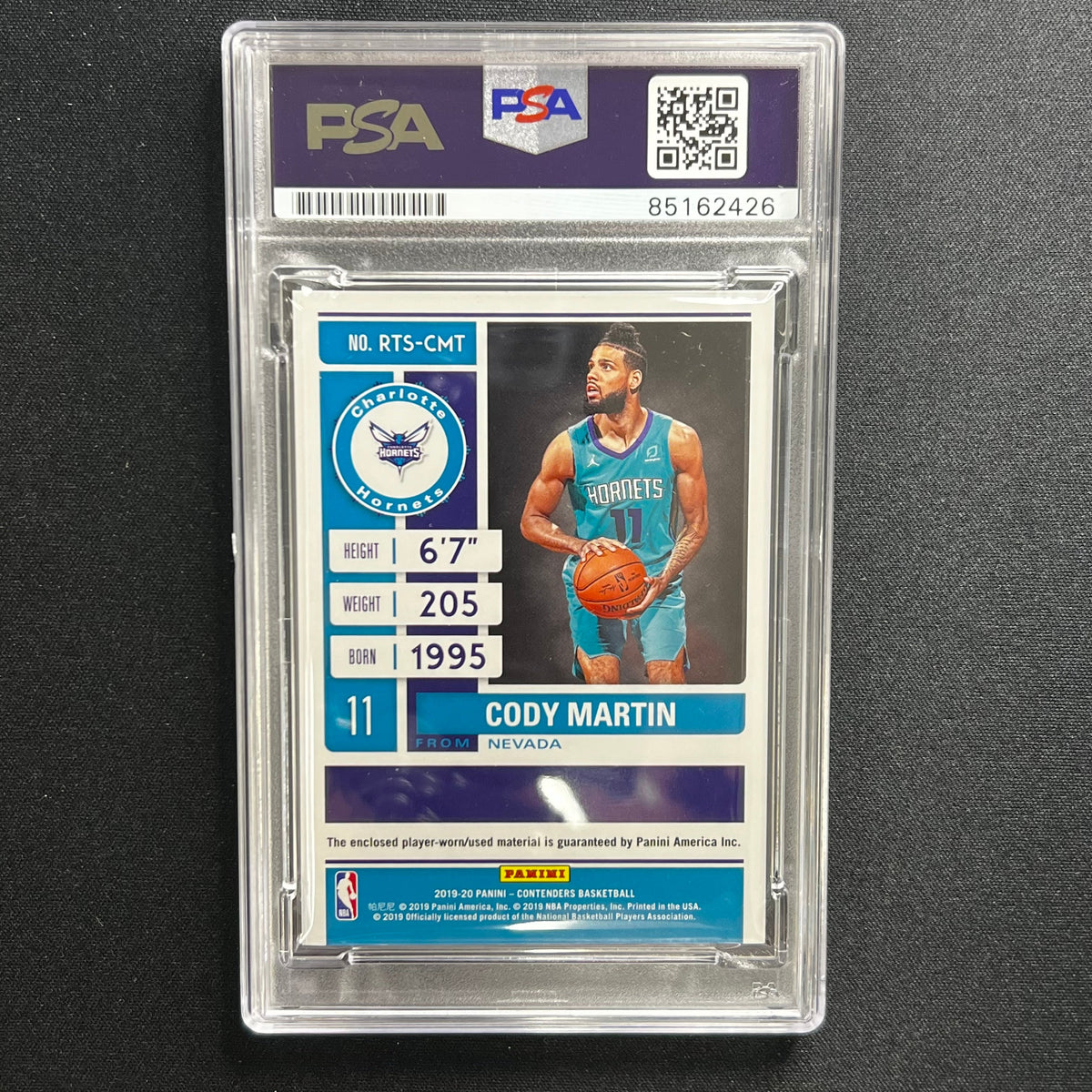 2019-20 Panini Mosaic #RTS-CMT Cody Martin Signed Card AUTO PSA/DNA Slabbed RC Hornets