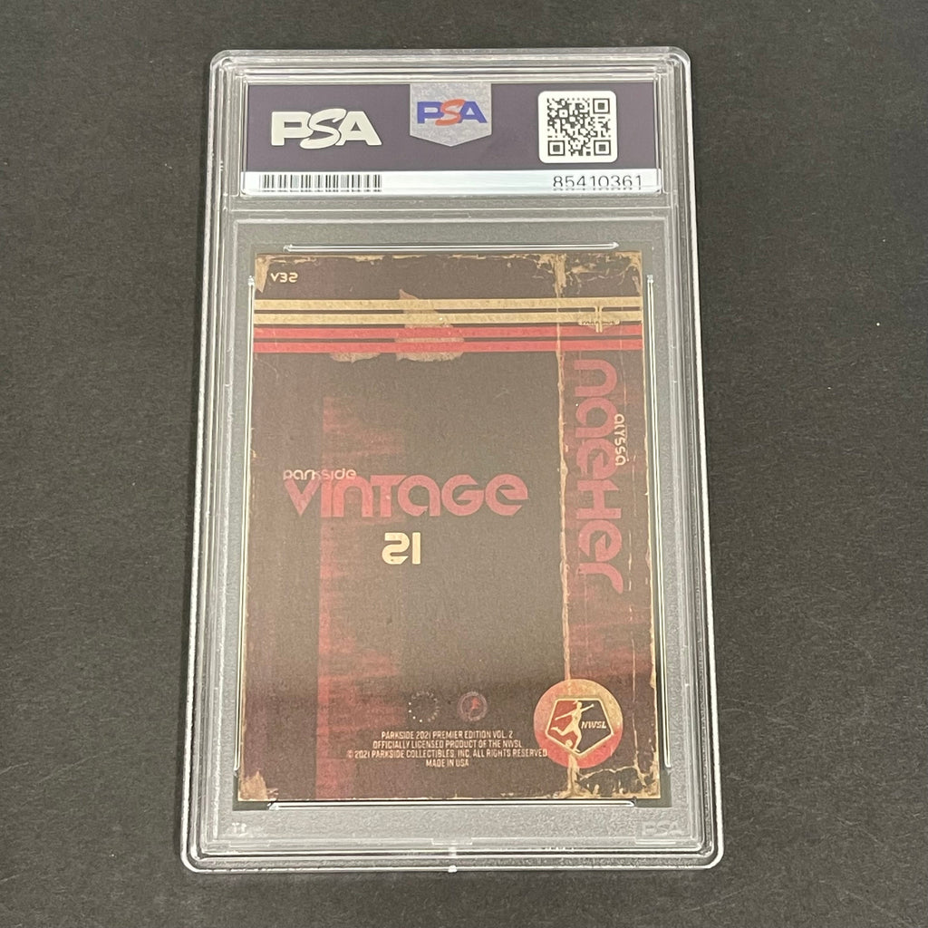 2021 Parkside NWSL #V32 Premier Alyssa Naeher Signed Card PSA Slabbed Auto