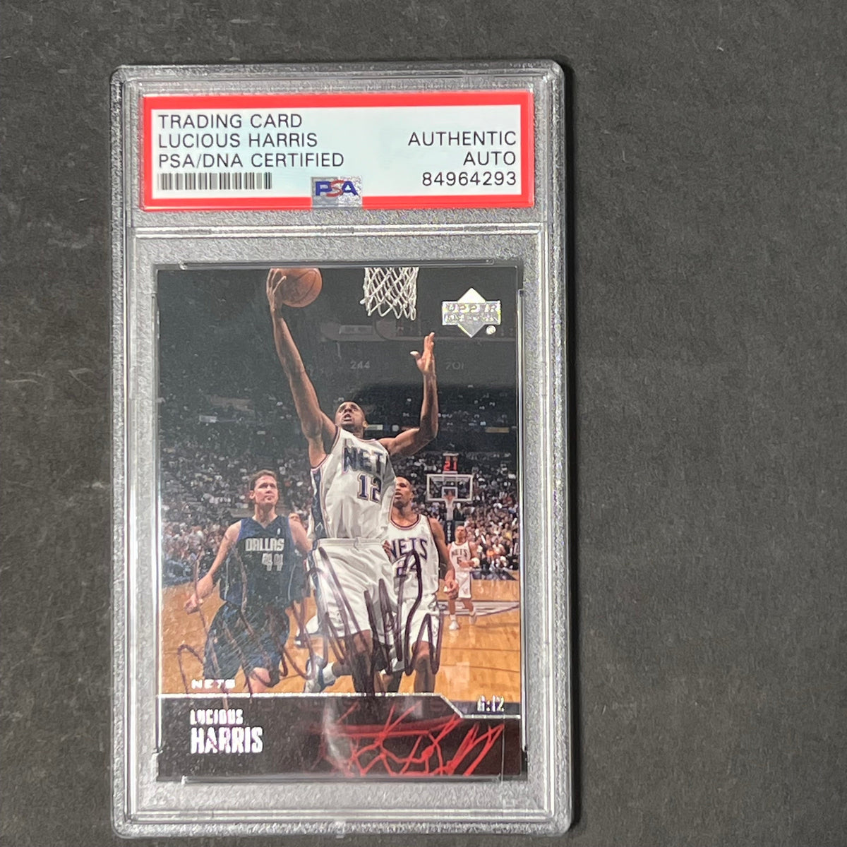 2003-04 Upper Deck #166 Lucious Harris Signed Card AUTO PSA Slabbed Nets