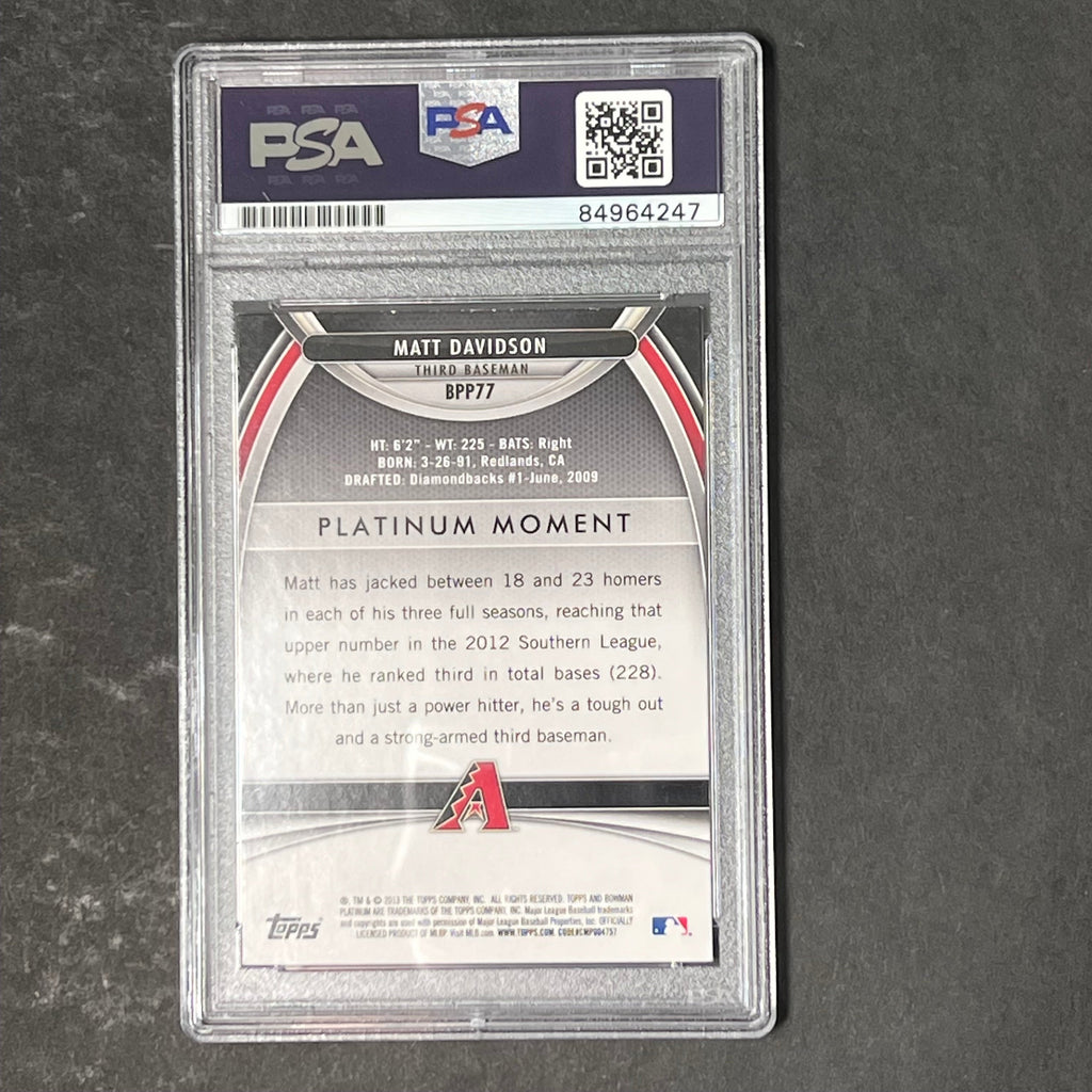 2013 Bowman Platinum Prospects #BPP77 Matt Davidson Signed Card Auto PSA Slabbed White Sox