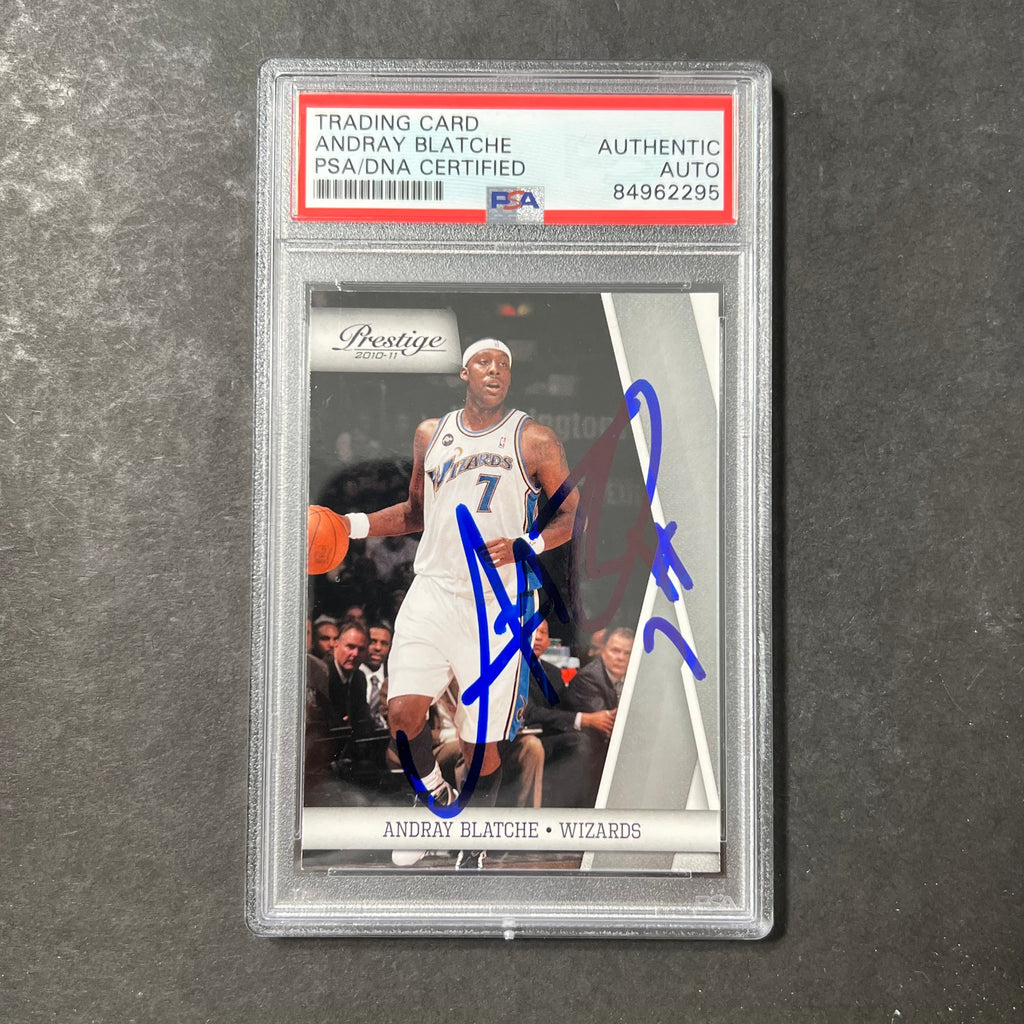 2010-11 Panini Prestige #118 Andray Blatche Signed Card AUTO PSA Slabbed Wizards