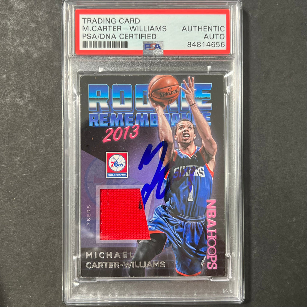 2016-17 Panini Hoops #44 Michael Carter-Williams Signed Card AUTO PSA Slabbed Sixers