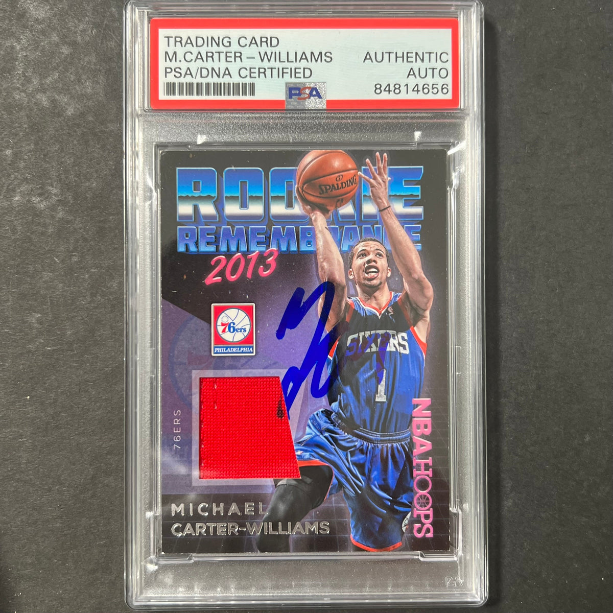 2016-17 Panini Hoops #44 Michael Carter-Williams Signed Card AUTO PSA Slabbed Sixers