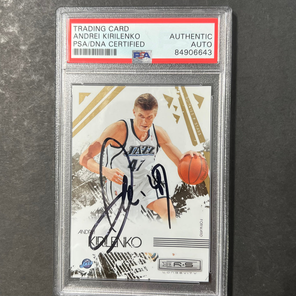 2009-10 Panini Rookies & Stars #95 Andrei Kirilenko Signed Card AUTO PSA Slabbed Jazz