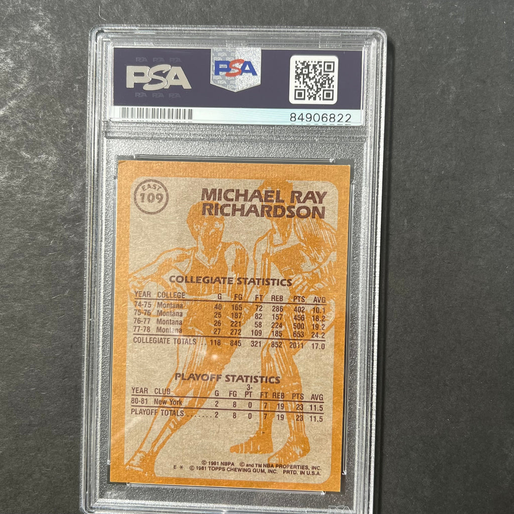 1981 TOPPS #109 Michael Ray Richardson Signed Card AUTO PSA Slabbed Knicks