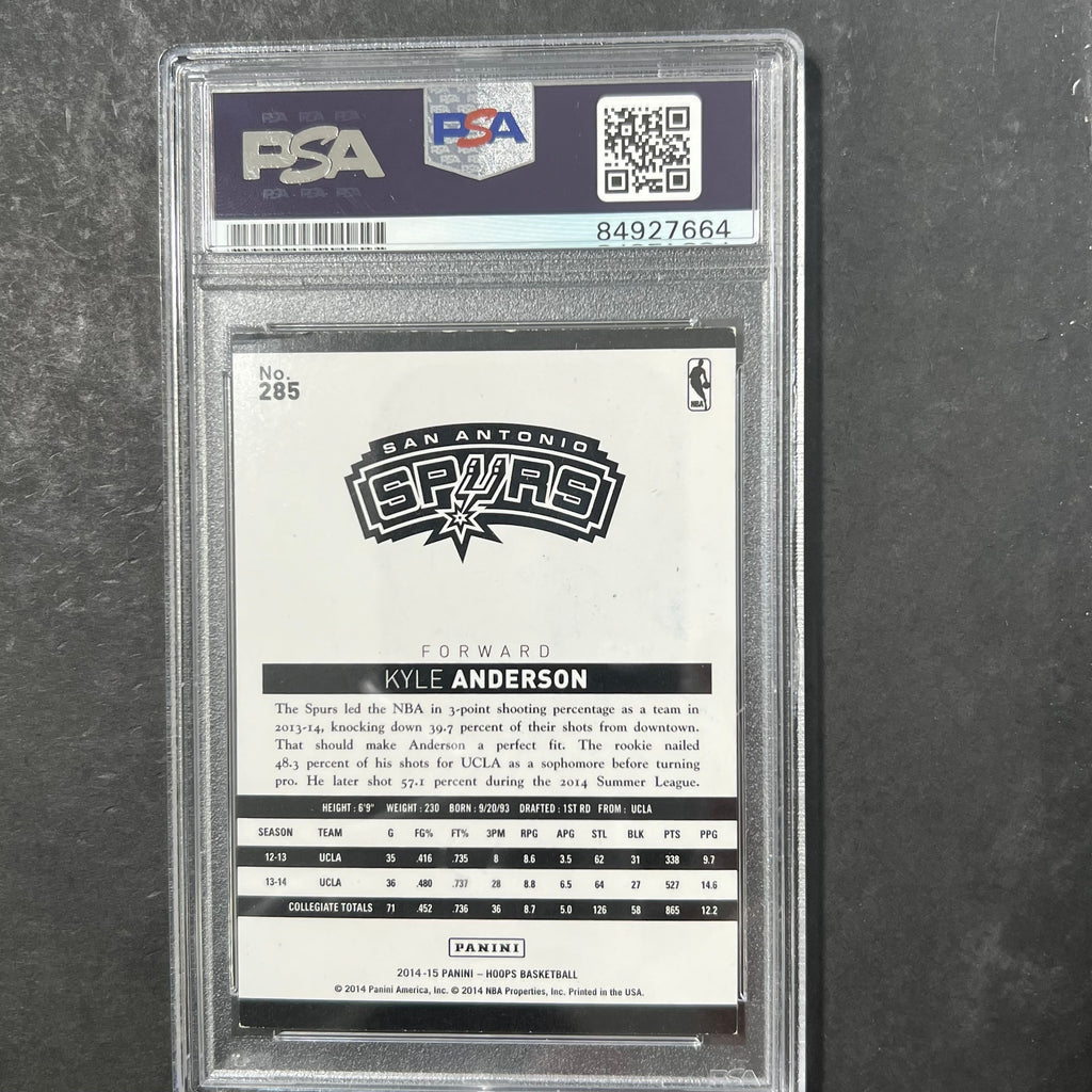 2014-15 Panini Hoops #285 Kyle Anderson Signed Card AUTO 10 PSA/DNA Slabbed RC Spurs
