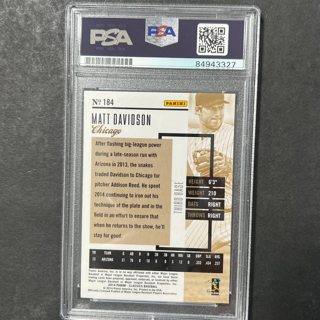 2014 Panini Classics #184 Matt Davidson Signed Card Auto PSA Slabbed White Sox