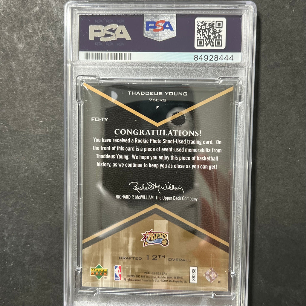 2007 Upper Deck Rookie #FO-TY Thaddeus Young Signed Card AUTO PSA/DNA Slabbed RC Sixers