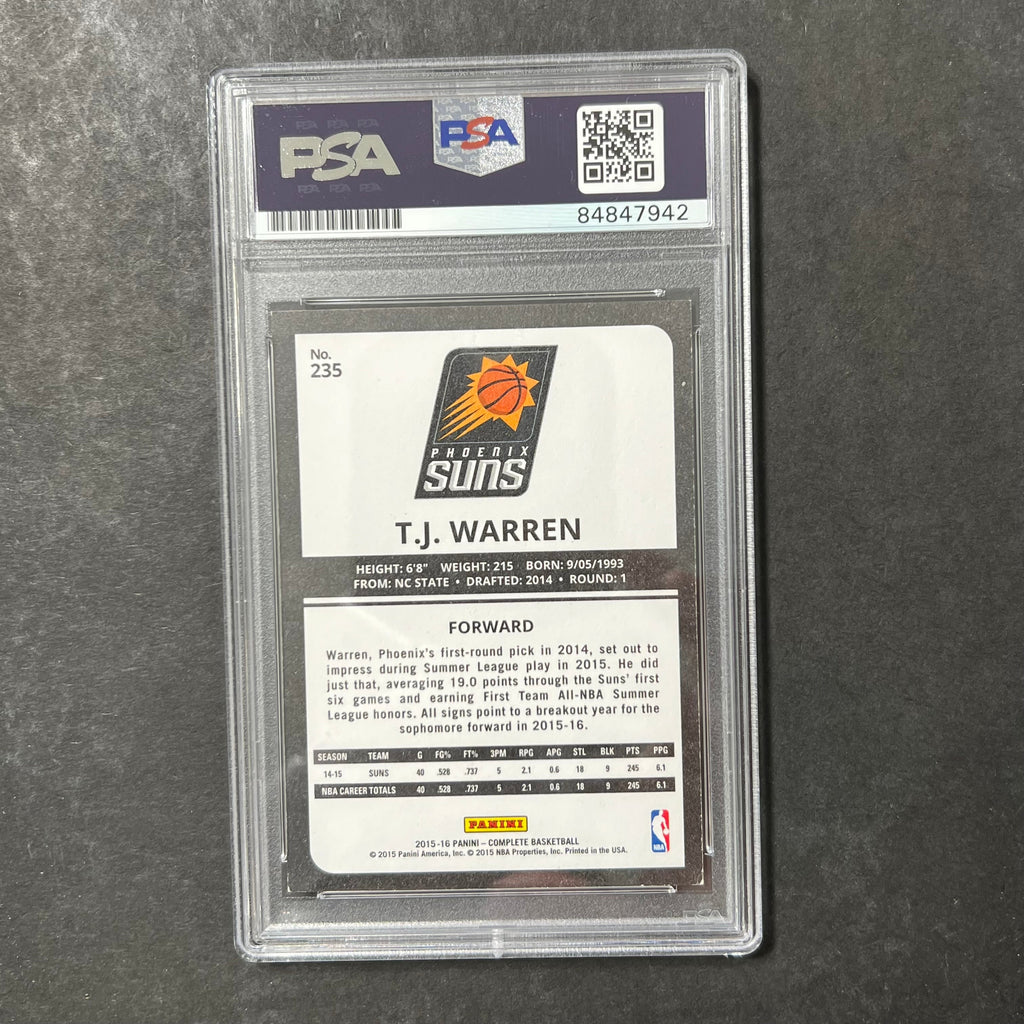 2015-16 Panini Complete #235 TJ WARREN Signed Card AUTO PSA Slabbed Suns