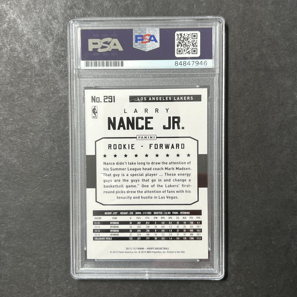 2015-16 NBA Hoops #291 Larry Nance Jr. Signed Card PSA Slabbed Lakers
