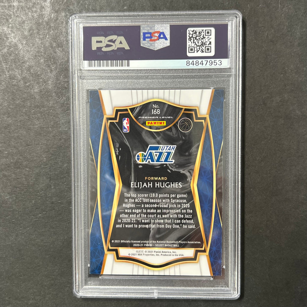 2020-21 Panini Select #168 Elijah Hughes Signed AUTO Grade PSA Slabbed RC Jazz