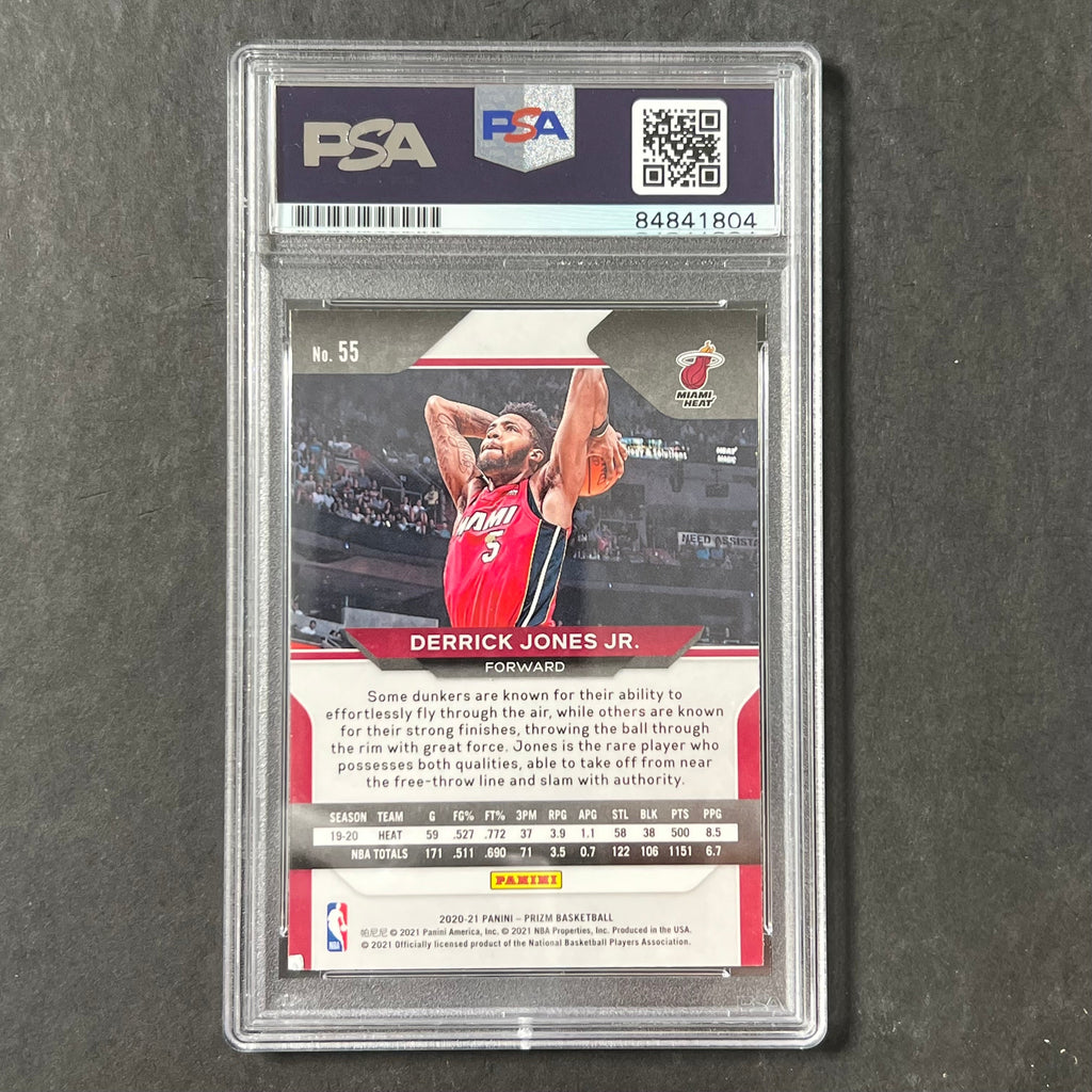 2020-21 Panini Prizm #55 Derrick Jones Jr. Signed Card AUTO PSA Heat