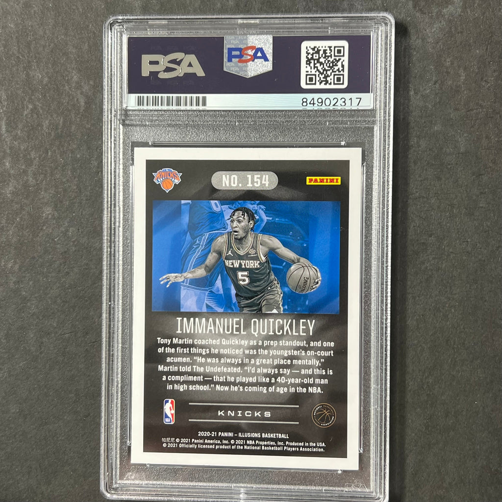 2020-21 Panini Illusions #154 IMMANUEL QUICKLEY Signed Card AUTO PSA Slabbed RC Knicks