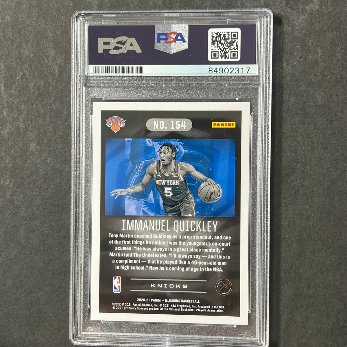 2020-21 Panini Illusions #154 IMMANUEL QUICKLEY Signed Card AUTO PSA Slabbed RC Knicks