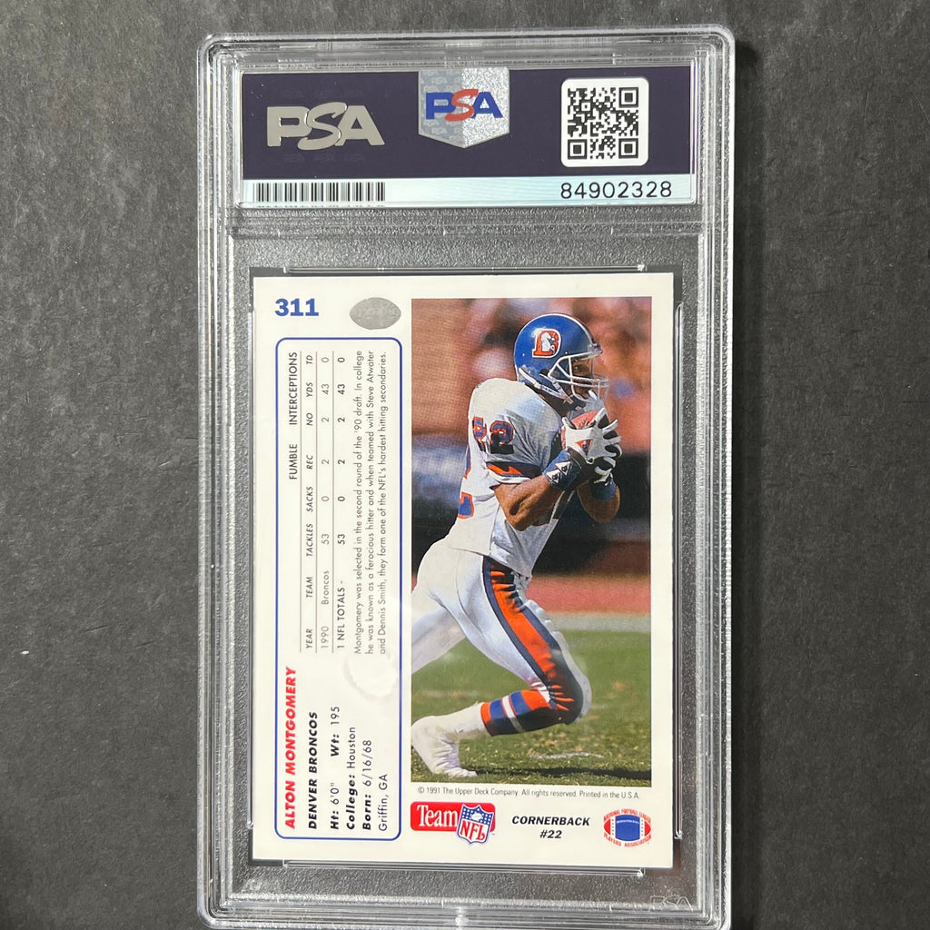 1991 Upper Deck #311 Alton Montgomery Signed Card AUTO PSA Slabbed Broncos