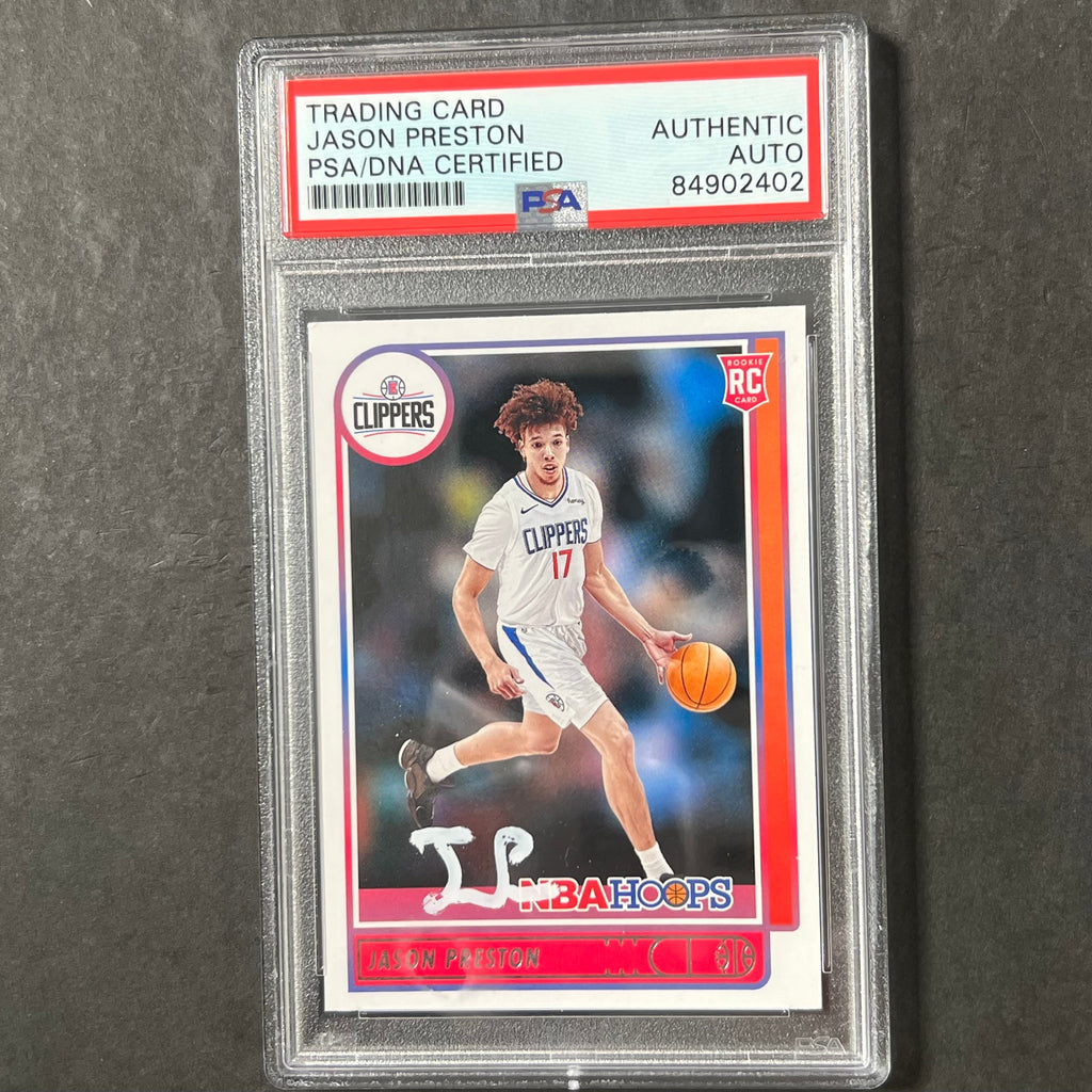 2021-22 Panini Hoops #242 Jason Preston Signed Card PSA Slabbed Clippers RC