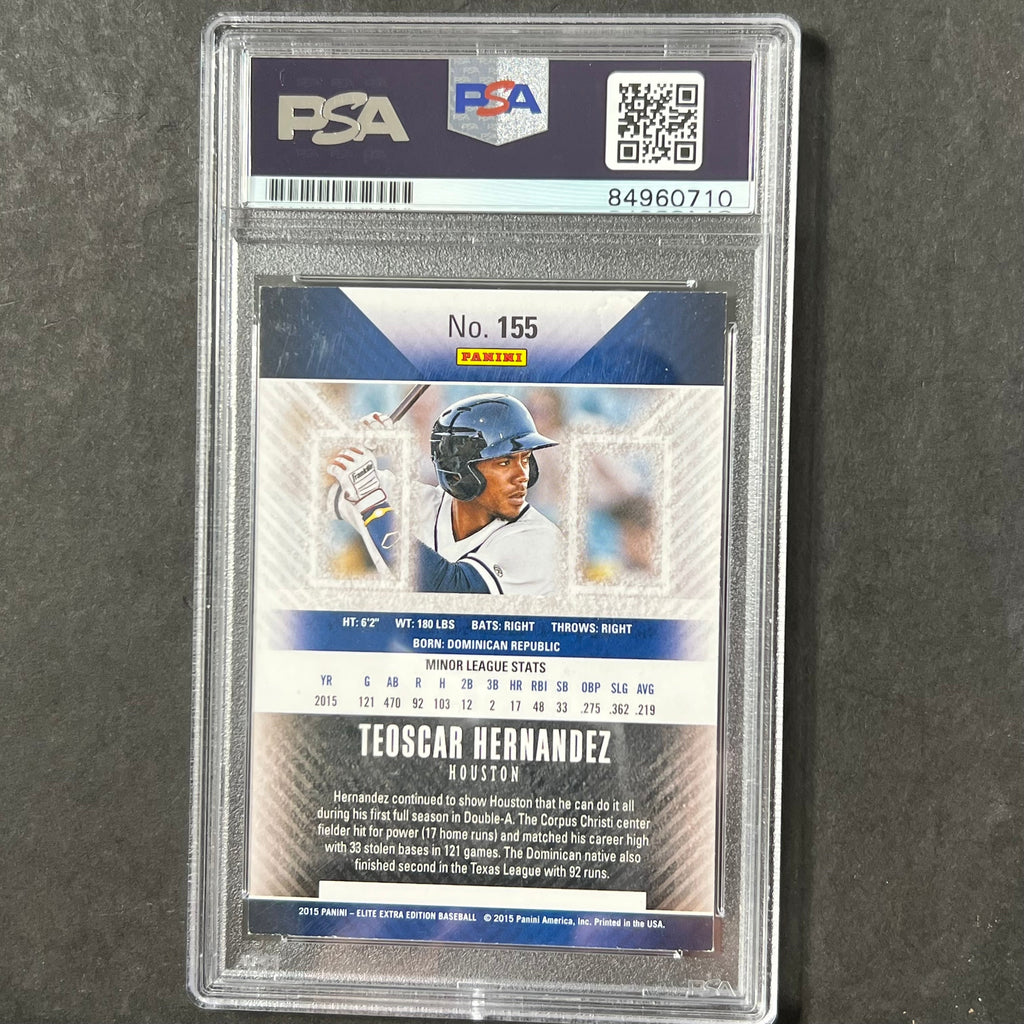 2015 Panini Elite Extra #155 Teoscar Hernandez Signed Card PSA Slabbed Auto Astros