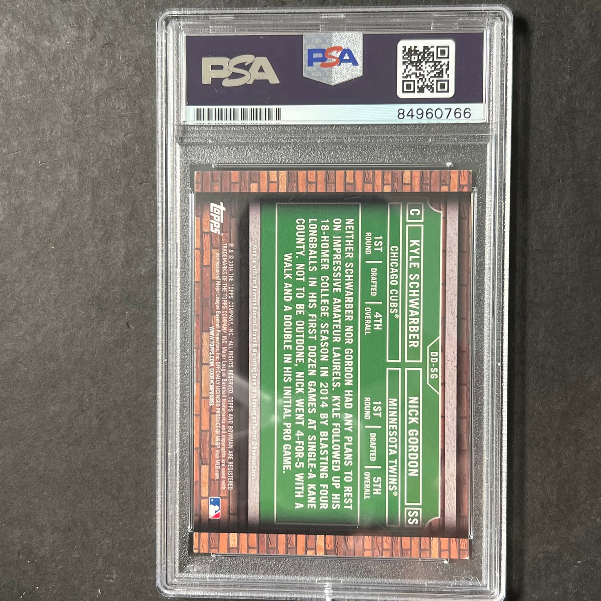 2014 Topps #DD-SG Nick Gordon Signed Card PSA Slabbed AUTO Twins