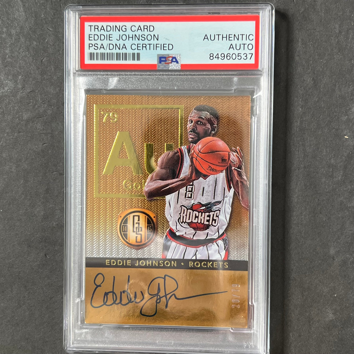 2014-15 Panini Gold Standard #52 Eddie Johnson Signed Card AUTO PSA/DNA Slabbed Rockets