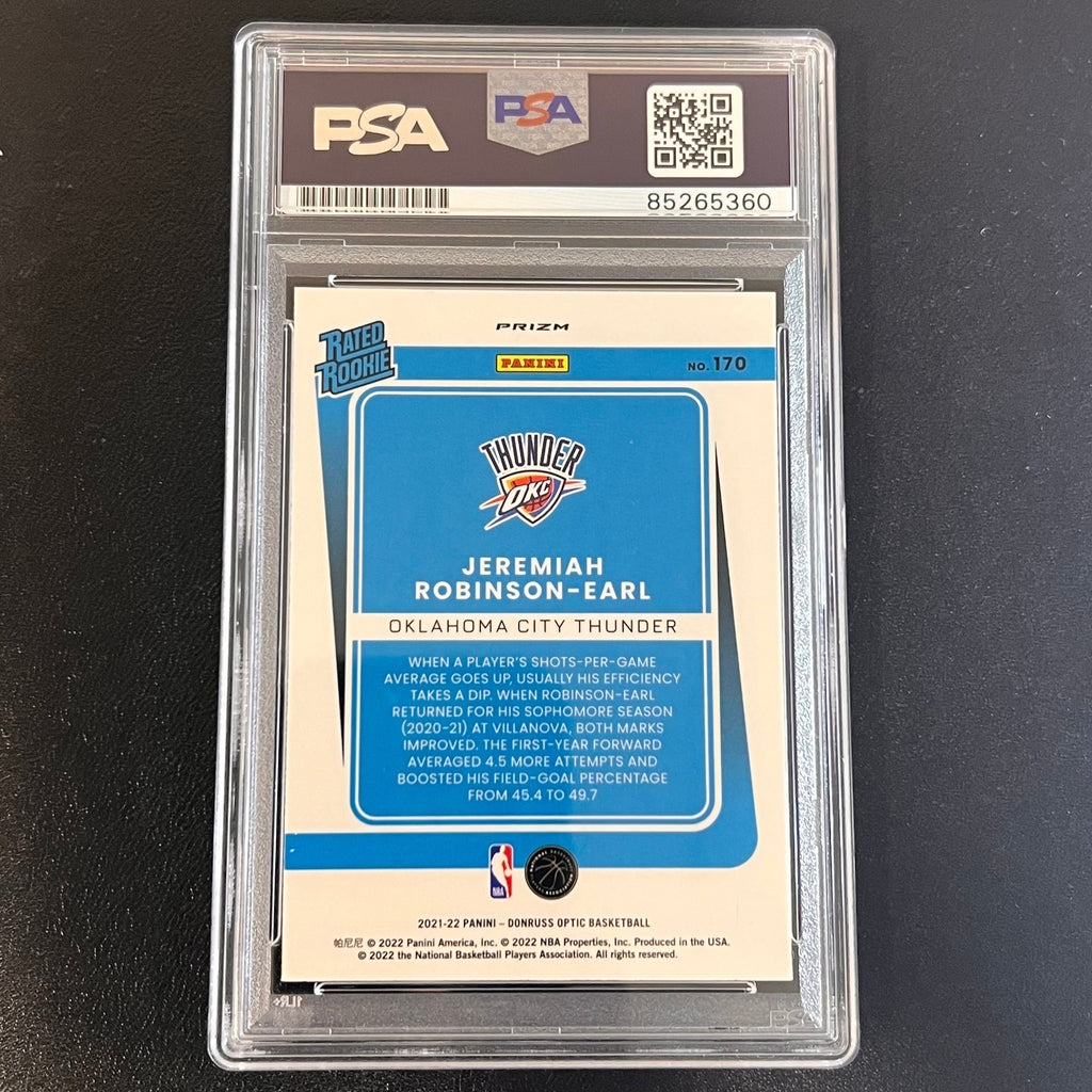 2021-22 Panini Donruss Optic #170 Jeremiah Robinson-Earl Signed Card AUTO PSA Slabbed Thunder
